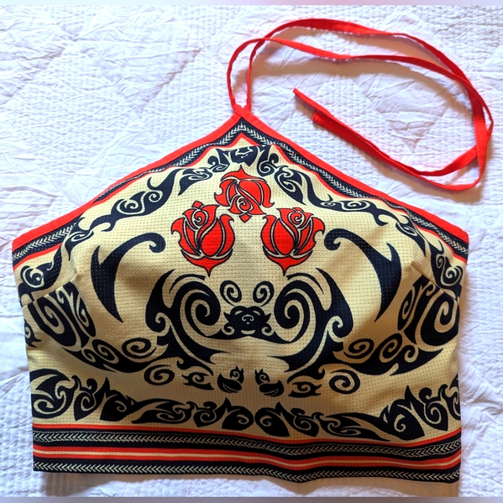 Urban Outfitters Bandana Crop Halter Top Bodhi Print Size Small